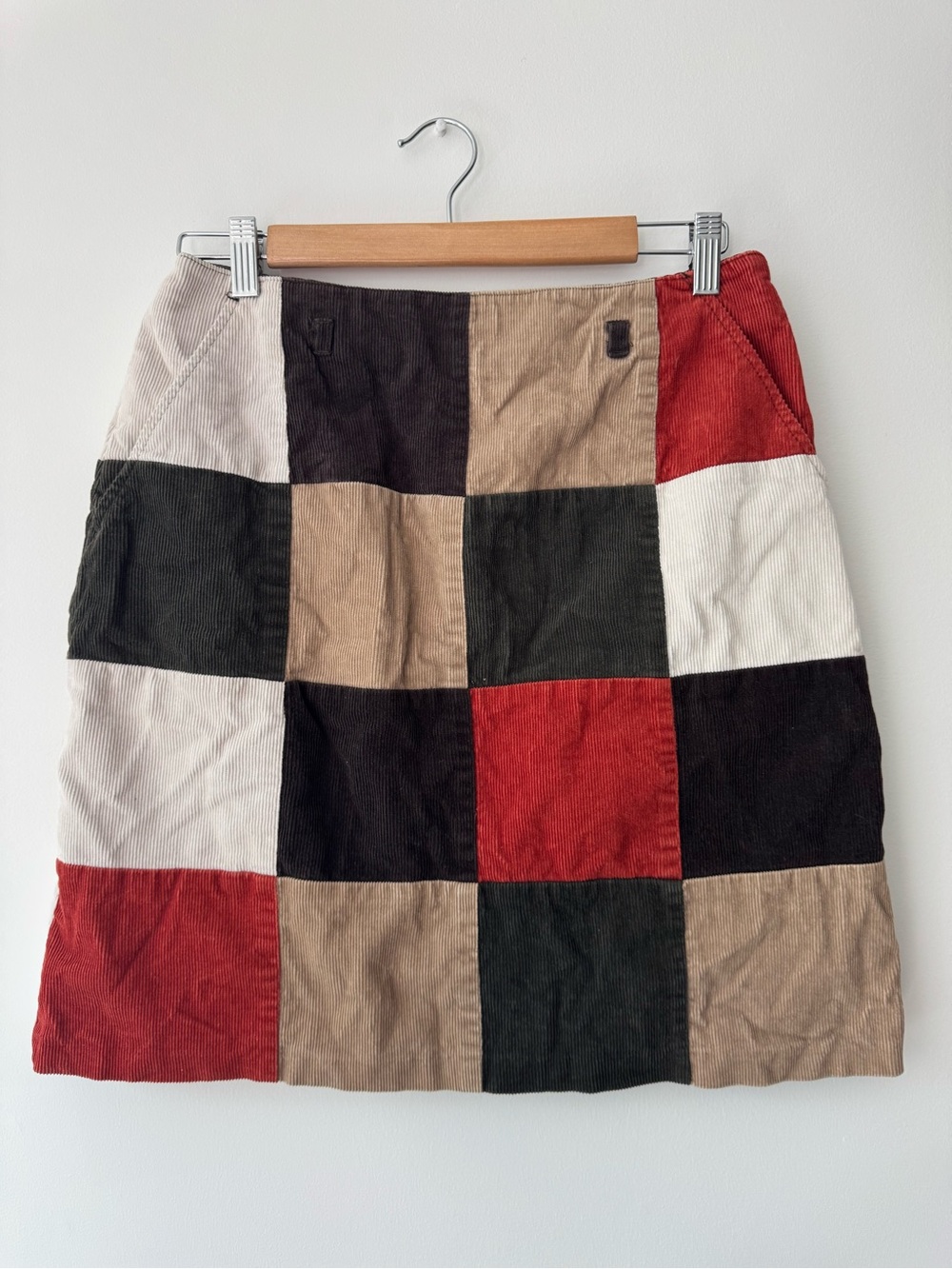 Nevada Vintage Corduroy Patchwork Mini Skirt Size 9/10
